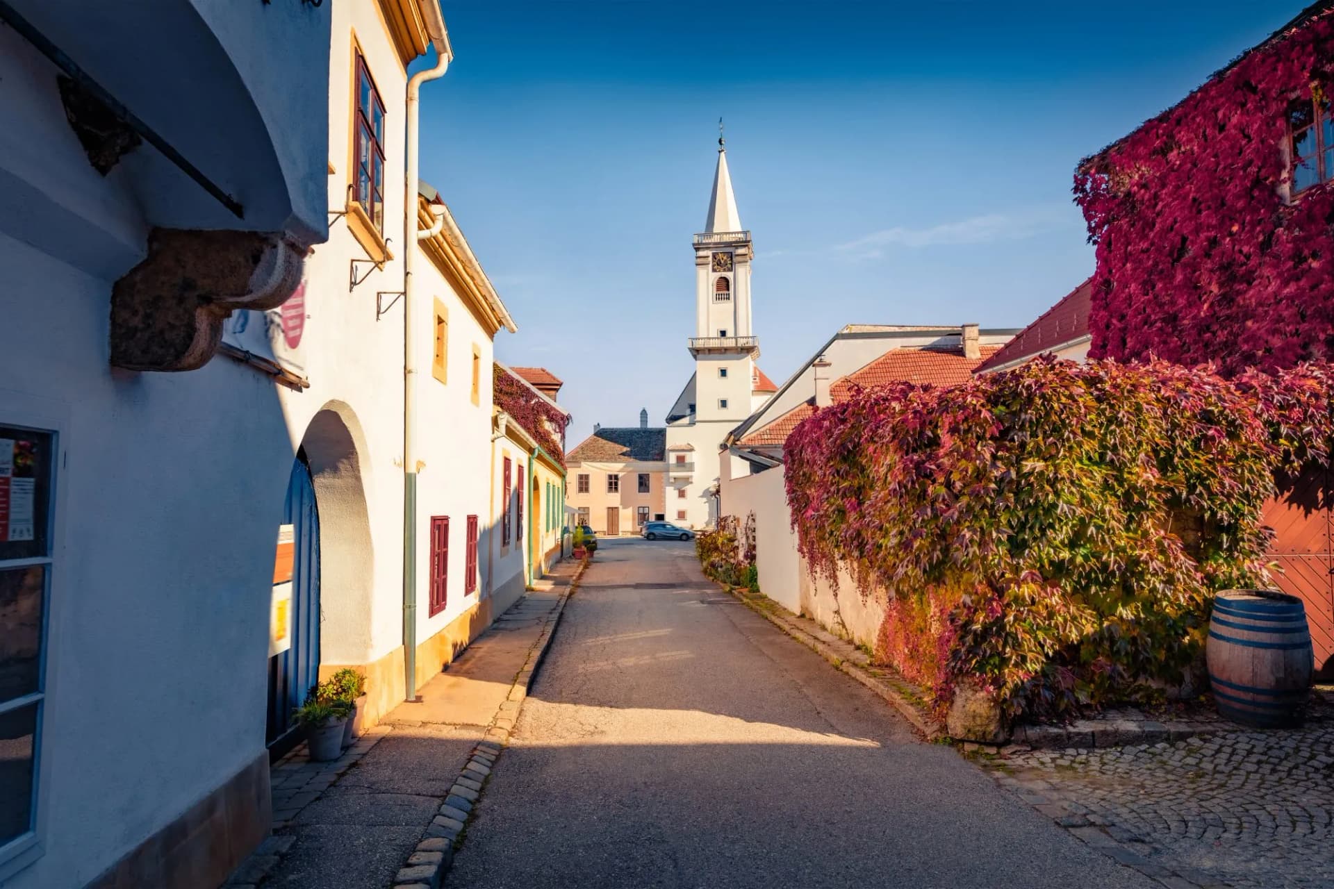 Colorful autumn cityscape of Rust