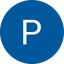 White letter P on blue circle, standard parking sign icon
