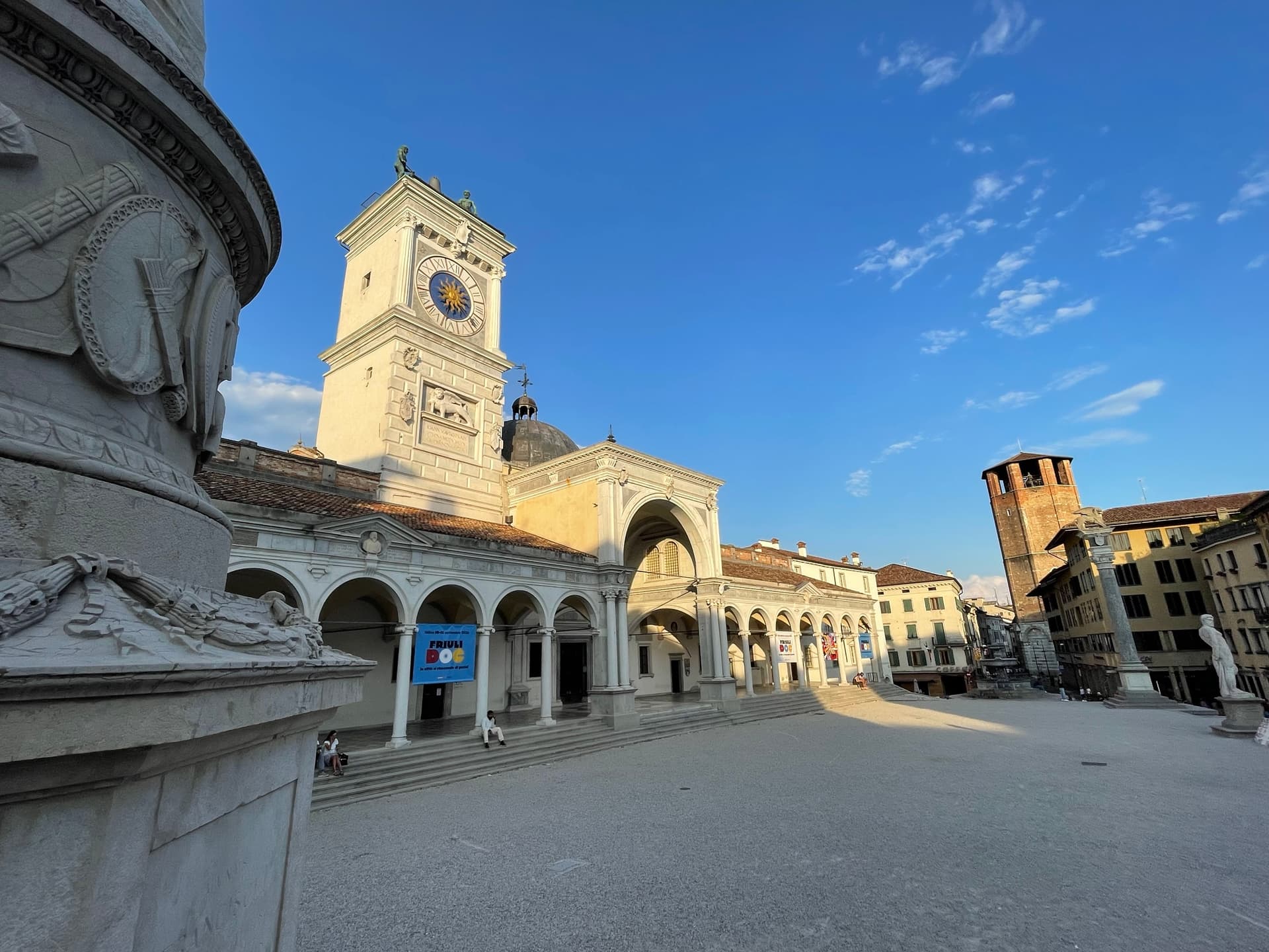 Udine Piazza della Liberta with Loggia del Lionello clock tower and open square