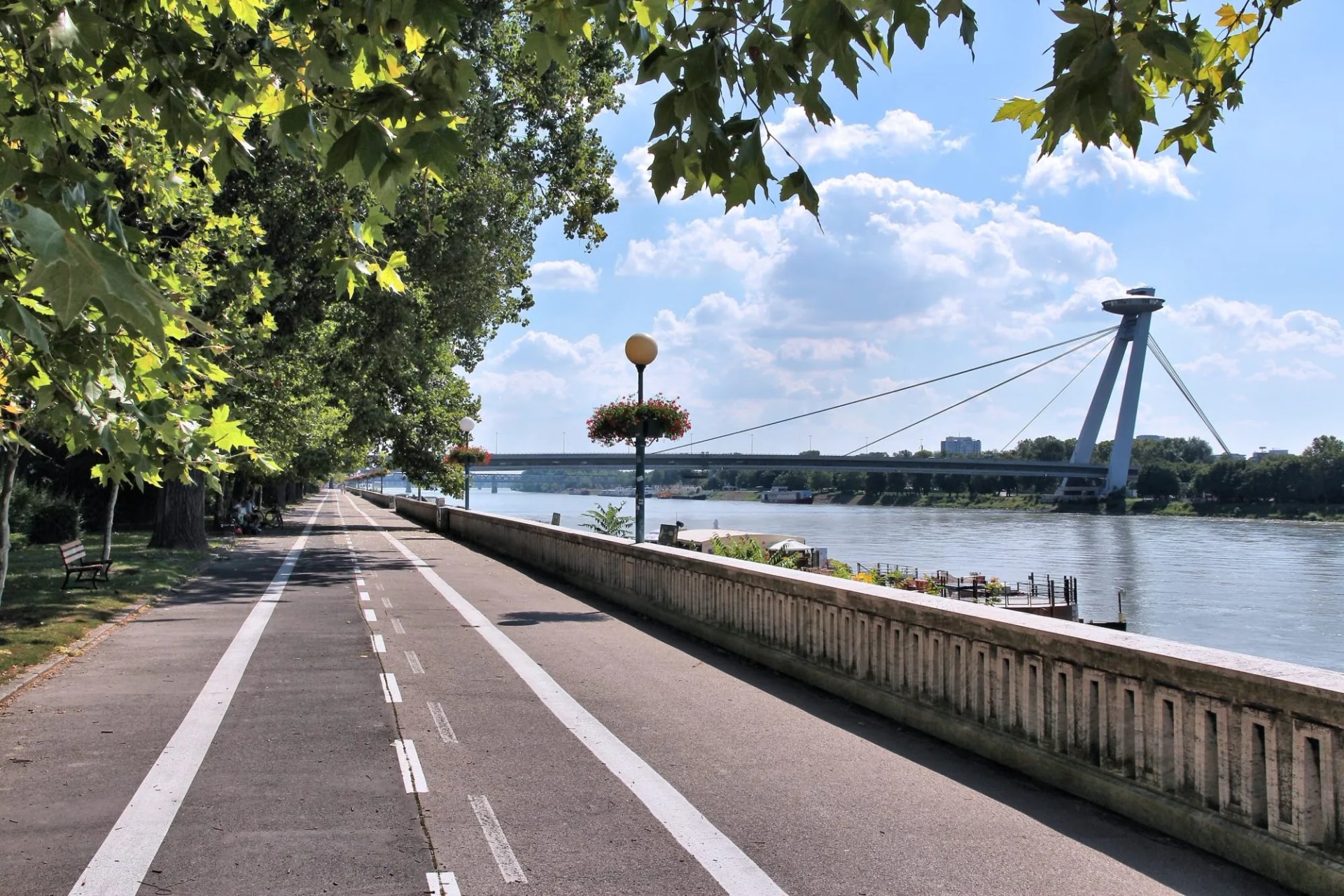 Entering bratislava on bike