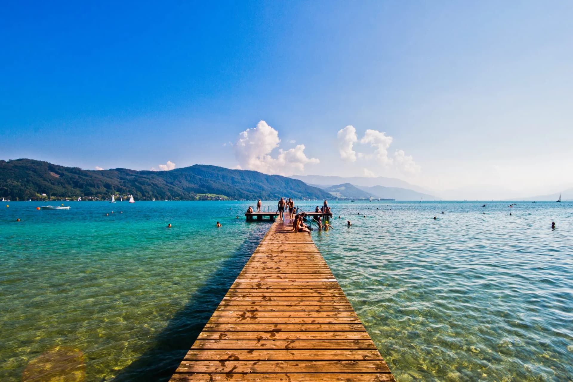 Lake Attersee in the Austrian Alps in the Salzburg region.